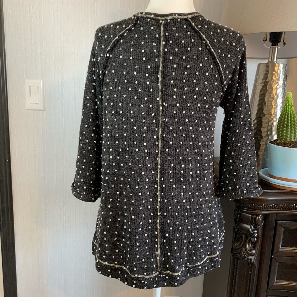 ANDREW knit  polka dots sweater 3/4 bell sleeve - Picture 2 of 16